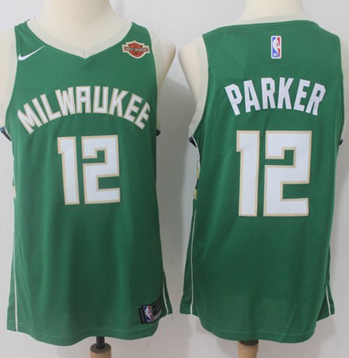 Men Nike Milwaukee Bucks #12 Jabari Parker Green NBA Swingman Icon Edition Jersey